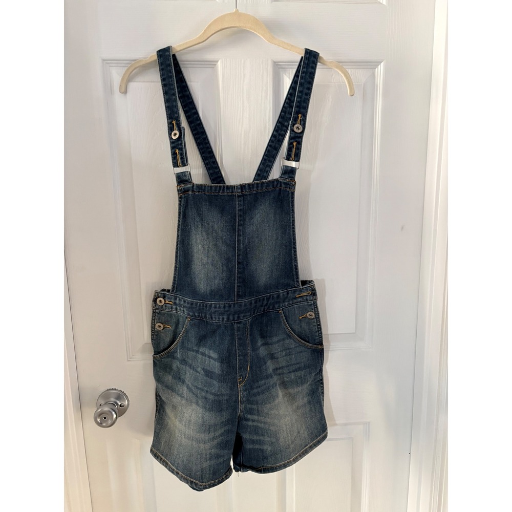 Denizen‎ Levi's Womens Medium Wash Stretch Denim Shortall Overalls Size Small